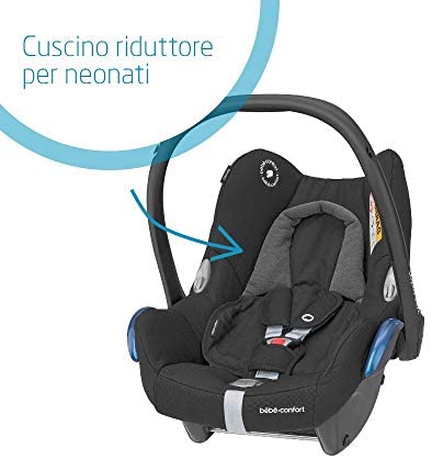 Bébé Confort Cabriofix Seggiolino Auto 0 - 13 kg, Ovetto Gruppo 0 +, 0 - 12 Mesi, Colore Essential Black