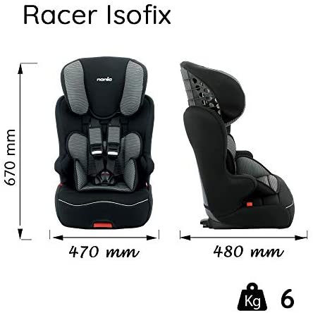 Seggiolino auto NANIA ISOFIX RACER - Gruppo 1/2/3 (9-36kg) con sedile inclinabile - produzione francese 100% - protezioni laterali - Disney First Mickey