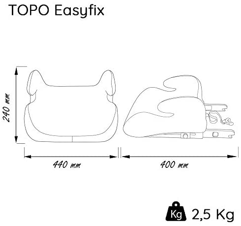 Rialzo per seggiolino per bambini NANIA TOPO EASYFIX gruppo 3 (22-36kg) - produzione francese 100% - protezioni laterali - Disney Princess