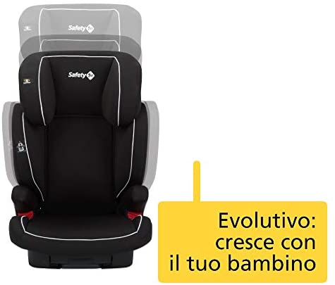Safety 1st Road Fix Seggiolino Auto Isofix 15-36 kg, Gruppo 2/3, Unisex Bambini, dai 3.5 Anni ai 12 Anni, Nero (Full Black)