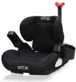 LETTAS Seggiolino Auto Cuscini Lombari da Viaggio ISOFIX Gruppo 3, Seduta Auto Bimbi 22-36 Kg 6-12 Anni ECE R44/04 (ISOFIX_Nero)