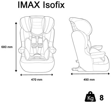 Seggiolino auto NANIA IMAX ISOFIX - Gruppo 1/2/3 (9-36kg) - produzione francese 100% - protezioni laterali e poggiatesta regolabile - Disney Luxe Mickey