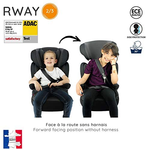 Rialzo per seggiolino per bambini NANIA RWAY gruppo 2/3 (15-36kg) - produzione francese 100% - protezioni laterali - Disney luxe Cars