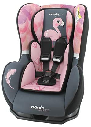 nania Seggiolino Auto Cosmo - Gruppo 0/1 (0-18kg) - Produzione Francese 100% - Protezioni Laterali - Flamingo