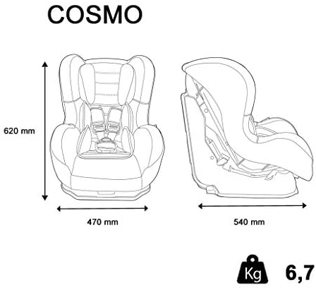 Seggiolino auto NANIA COSMO - Gruppo 0/1 (0-18kg) - produzione francese 100% - protezioni laterali - Disney Luxe Mickey
