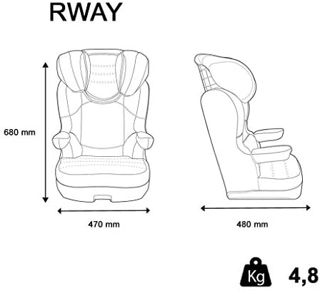 Rialzo per seggiolino per bambini NANIA RWAY gruppo 2/3 (15-36kg) - produzione francese 100% - protezioni laterali - Luxe rouge
