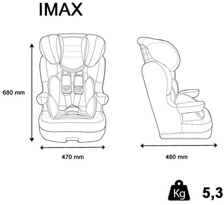 Seggiolino auto NANIA IMAX - Gruppo 1/2/3 (9-36kg) - produzione francese 100% - protezioni laterali e poggiatesta regolabile -Luxe gris
