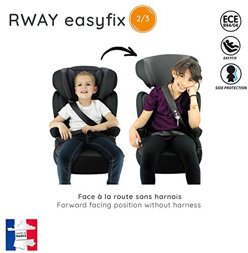 Rialzo per seggiolino per bambini NANIA RWAY EASYFIX gruppo 2/3 (15-36kg) - produzione francese 100% - protezioni laterali - Luxe bleu