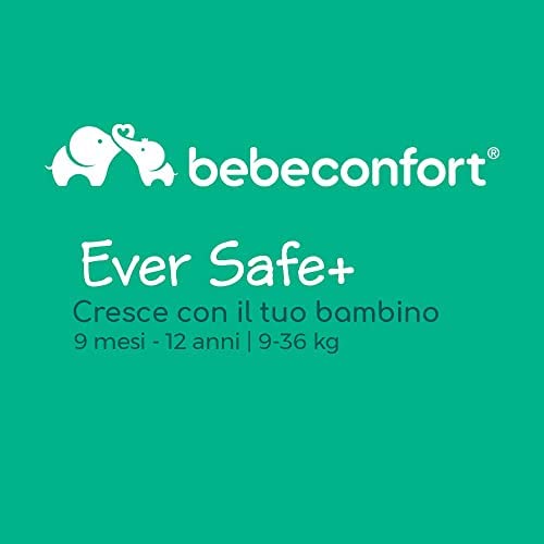 Bebe Confort Ever Safe Plus Seggiolino Auto 9-36 kg Gruppo 1/2/3 per Bambini dai 9 Mesi ai 12 Anni, Seggiolino Auto Universale, con Riduttore Imbottito Bimbi Piccoli, colore, Full Black