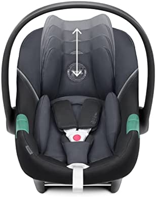 CYBEX Seggiolino auto Aton S2 i-Size, Dalla nascita a circa 24 mesi, Max. 13 kg, Con riduttore per neonato, Compatibile con SensorSafe, Nero (Granite Black)