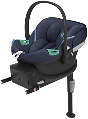 CYBEX Seggiolino auto Aton S2 i-Size, Dalla nascita a circa 24 mesi, Max. 13 kg, Con riduttore per neonato, Compatibile con SensorSafe, Blu (Navy Blue)