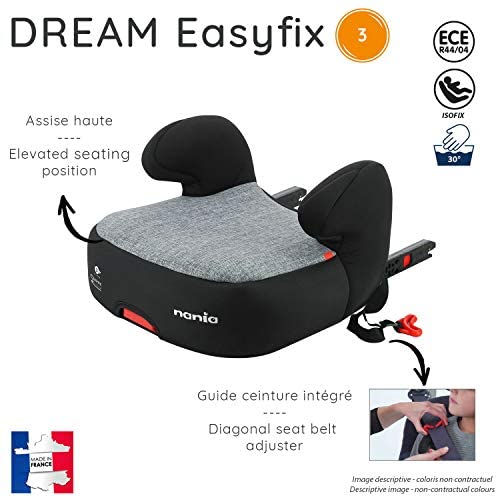 Rialzo per seggiolino per bambini NANIA DREAM EASYFIX gruppo 3 (22-36kg) - produzione francese 100% - Luxe rouge