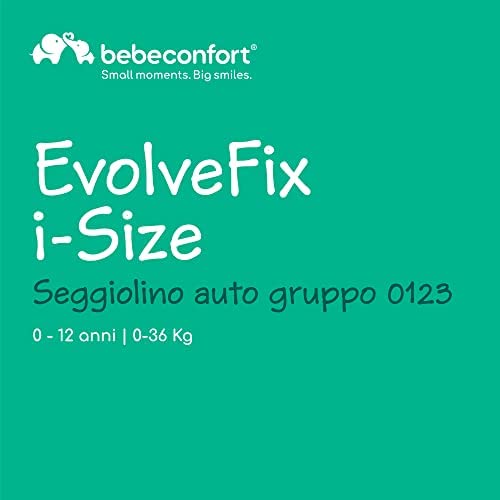 Bebeconfort EvolveFix i-Size Seggiolino auto 0-36 kg isofix girevole a 360°, Gruppo 0 1 2 3 dalla nascita a 12 anni, Reclinabile ed Evolutivo, tessuti traspiranti, colore Black Mist