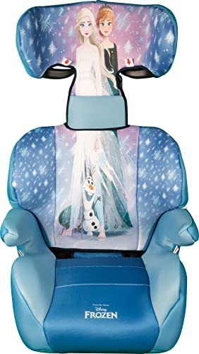 Seggiolino auto Frozen, gruppo 2-3 (da 15 a 36 kg) bambina, di colore bianco e azzurro, con le principesse Anna, Elsa e il simpaticissimo Olaf