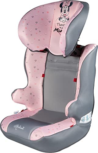 Seggiolino auto Minnie Mouse, gruppo 1-2-3 (da 9 a 36kg) bambine, di colore rosa con topolina