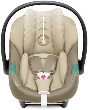 CYBEX Seggiolino auto Aton S2 i-Size, Dalla nascita a circa 24 mesi, Max. 13 kg, Con riduttore per neonato, Compatibile con SensorSafe, Beige (Classic Beige)