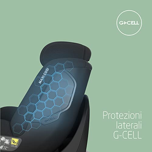 Maxi-Cosi Mica Eco Seggiolino auto isofix girevole 360°, reclinabile 4 posizioni, Sicurezza i-Size, Tessuti 100% riciclati, per bambini 3 mesi- 4 anni circa, colore Authentic Black