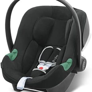 CYBEX Seggiolino auto Aton B2 i-Size, Dalla nascita a circa 24 mesi, Max. 13 kg, Con riduttore per neonato, Compatibile con SensorSafe, Nero (Volcano Black)
