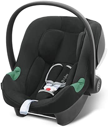 CYBEX Seggiolino auto Aton B2 i-Size, Dalla nascita a circa 24 mesi, Max. 13 kg, Con riduttore per neonato, Compatibile con SensorSafe, Nero (Volcano Black)