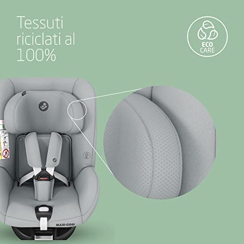 Maxi-Cosi Mica Eco Seggiolino auto isofix girevole 360°, reclinabile 4 posizioni, Sicurezza i-Size, Tessuti 100% riciclati, per bambini 3 mesi- 4 anni circa, colore Authentic Grey
