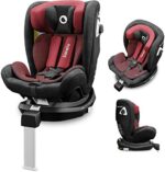 LIONELO Braam seggiolino auto gruppo 0 I II e III da 0 a 36 kg girevole 360 opposto senso di marcia fino 18kg Isofix gamba stabilizzatrice regolabile dri seat (Rosso scuro)