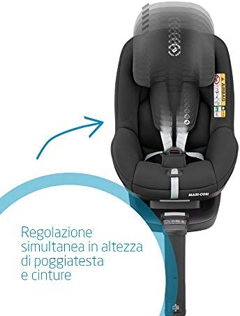 Maxi-Cosi Pearl Pro2 i-Size Seggiolino Auto, Isofix, Reclinabile Gruppo 1, per Bambini 6 mesi - 4 anni (67-105 cm), ECE R129 i-Size, Colore Authentic Black