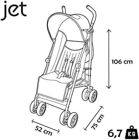 Nania - Passeggino reclinable JET per bambini da 6 a 36 mesi - compatto e leggero – Disney (Cars)