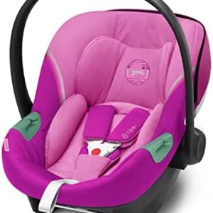 CYBEX Seggiolino auto Aton S2 i-Size, Dalla nascita a circa 24 mesi, Max. 13 kg, Con riduttore per neonato, Compatibile con SensorSafe, Rosa (Magnolia Pink)