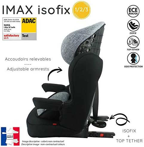 Seggiolino auto NANIA IMAX ISOFIX - Gruppo 1/2/3 (9-36kg) - produzione francese 100% - protezioni laterali e poggiatesta regolabile - Disney Luxe Toys Story