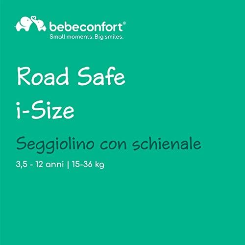 Bebeconfort Road Safe i-Size Seggiolino Auto 15-36 kg, Gruppo 2/3, per bambini 100-150 cm, circa 3,5-12 anni, pieghevole portatile da viaggio, regolabile in altezza, colore Full Black