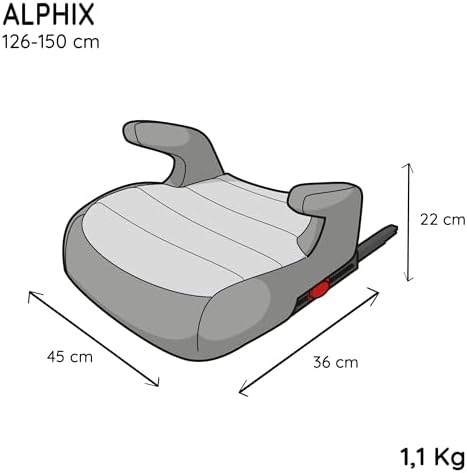 Nania - Seggiolino isofix ALPHIX 126-150 cm R129 i-Size - Per bambini da 8 a 12 anni - Made in France - Con braccioli (Access noir)