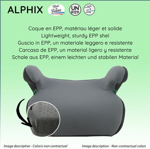 Nania - Seggiolino isofix ALPHIX 126-150 cm R129 i-Size - Per bambini da 8 a 12 anni - Made in France - Con braccioli (Access noir)