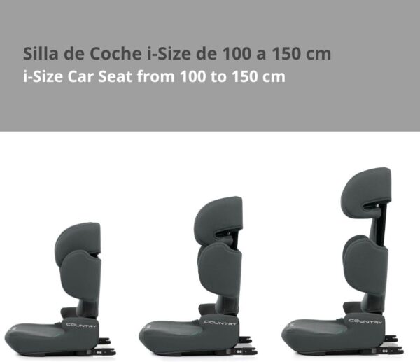 Nurse Country i-Size Seggiolino auto, da 100 a 150 cm, Isofix, senso di marcia, chiusura compatta, ottimo per i viaggi