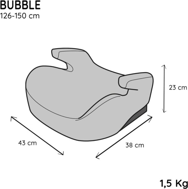 Nania - Seggiolino con cintura BUBBLE 126-150 cm R129 i-Size - Per bambini da 8 a 12 anni - Made in France - Con braccioli (bubble nero)