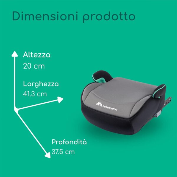 Bebeconfort Manga i-Fix Rialzo Auto per bambini, Seduta auto bambini, seggiolino auto isofix gruppo 3 per Bambini 125-150 cm, dai 6 ai 12 Anni (22-36 kg), colore Grey Mist