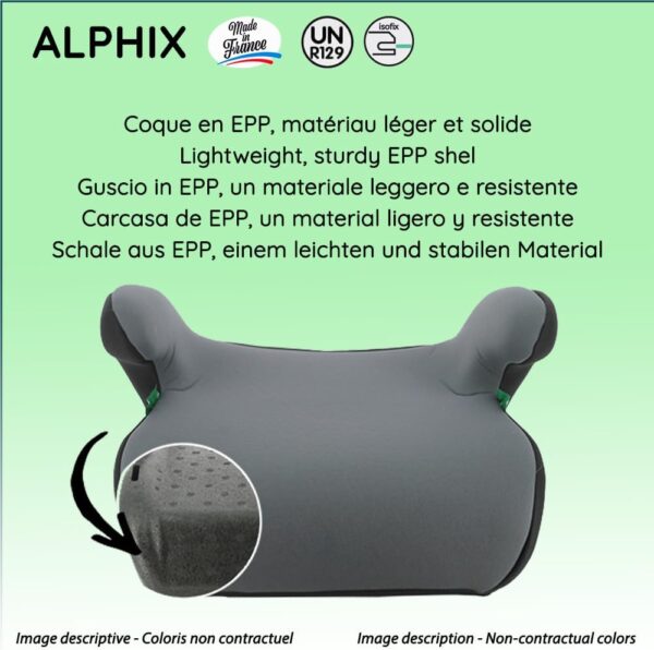 Nania - Seggiolino isofix ALPHIX 126-150 cm R129 i-Size - Per bambini da 8 a 12 anni - Made in France - Con braccioli (Toucan)