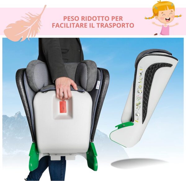 Walser Seggiolino Auto Noemi, seggiolino Auto Pieghevole con Regolabile in Altezza, Testato ECE R129, cresce con Il Bambino 3-8 Anni Antracite/Blu