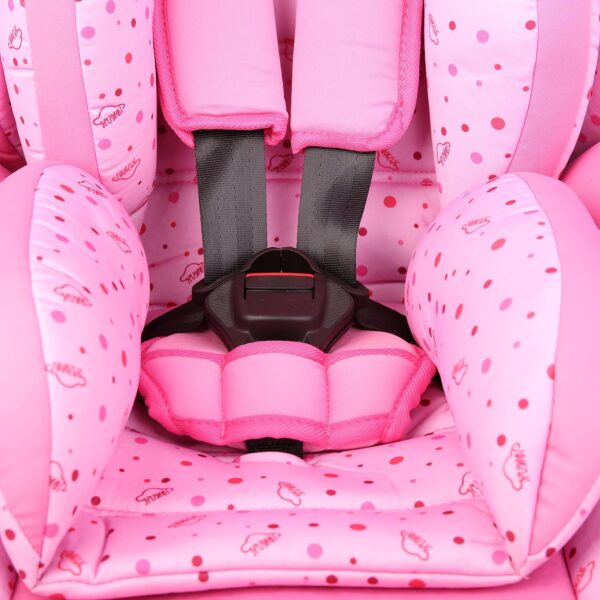 KIDUKU Seggiolino auto, cresce con il bambino, sedile, universale, approvato con la normativa ECE R44 / 04, 9-36 kg (1-12 anni), gruppo 1+2+3 (Rosa)