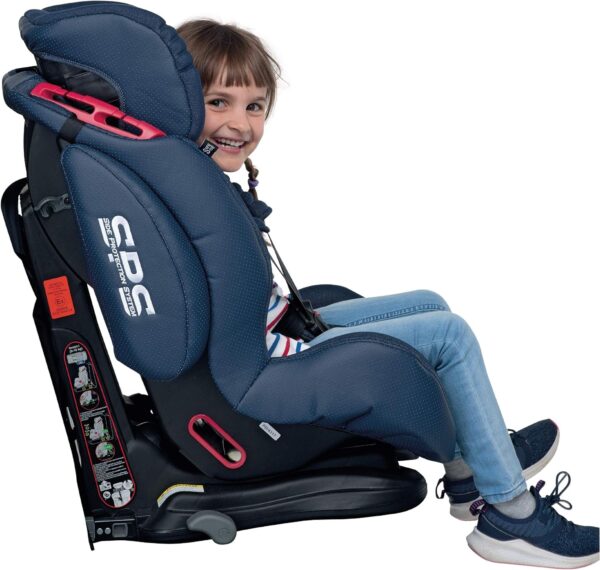 Foppapedretti Seggiolino Auto Isodinamyk, Gruppo 1/2/3 (9-36 Kg), per bambini da 9 mesi a 12 anni, Fissaggio Isofix, conforme ECE R44, Sistema Protezione Impatto Laterale, Jeans