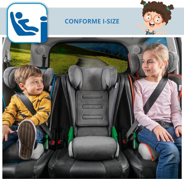 Walser Seggiolino Auto Noemi, seggiolino Auto Pieghevole con Regolabile in Altezza, Testato ECE R129, cresce con Il Bambino 3-8 Anni Antracite/Blu