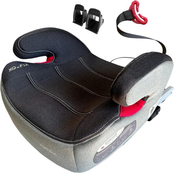 XOMAX XL-313 Seggiolino per bambini con ISOFIX e guida per cintura I crescente I 15-36 kg, circa 3-12 anni, statura da 125 a 150 cm, gruppo 2/3 I, rivestimento rimovibile e lavabile, ECE R129 I grigio