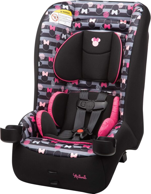 Disney Baby Jive - Seggiolino auto convertibile 2 in 1, rivolto all'indietro da 2,3 a 18,1 kg e rivolto in avanti da 10 a 29,5 kg, a righe Minnie