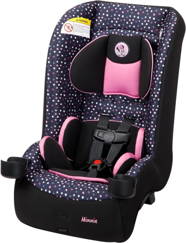 Disney Baby Jive - Seggiolino auto convertibile 2 in 1, una passeggiata extra confortevole che dura per anni: faccia posteriore da 5 a 40 libbre e faccia in avanti da 22 a 65 libbre, festa di Minnie