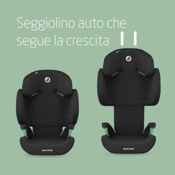 Maxi-Cosi RodiFix M i-Size, Seggiolino Auto 15-36 kg isofix, 3,5-12 anni, 100-150 cm, Seggiolino auto ISOFIX, Protezione Impatti Laterali G-CELL, Altezza Regolabile, colore Basic Black