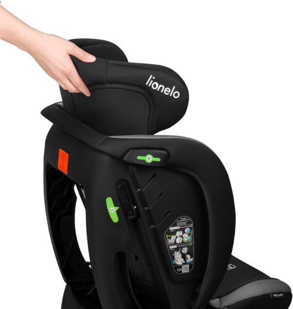 LIONELO ARRT I-SIZE Seggiolino Auto per Bambini 40-150 cm, Montaggio con Cinture di Sicurezza, Poggiatesta e Schienale Regolabili, Inserto Riduttore e Linguinale, Norma R129 i-Size