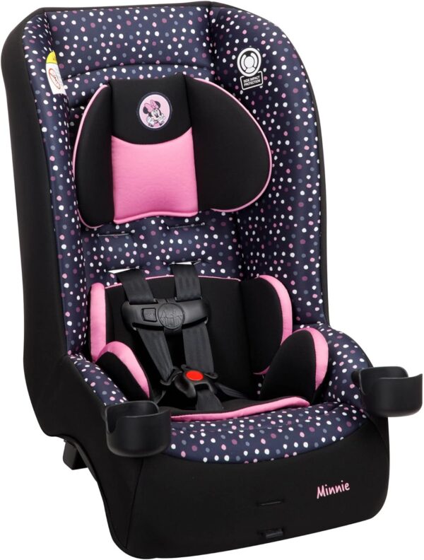 Disney Baby Jive - Seggiolino auto convertibile 2 in 1, una passeggiata extra confortevole che dura per anni: faccia posteriore da 5 a 40 libbre e faccia in avanti da 22 a 65 libbre, festa di Minnie