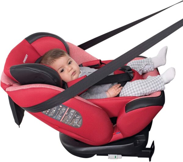 Foppapedretti Iturn DuoFix Seggiolino Auto Gruppo 0+/1/2/3 (0-36 Kg) per Bambini dalla nascita fino a 12 Anni circa, Cherry