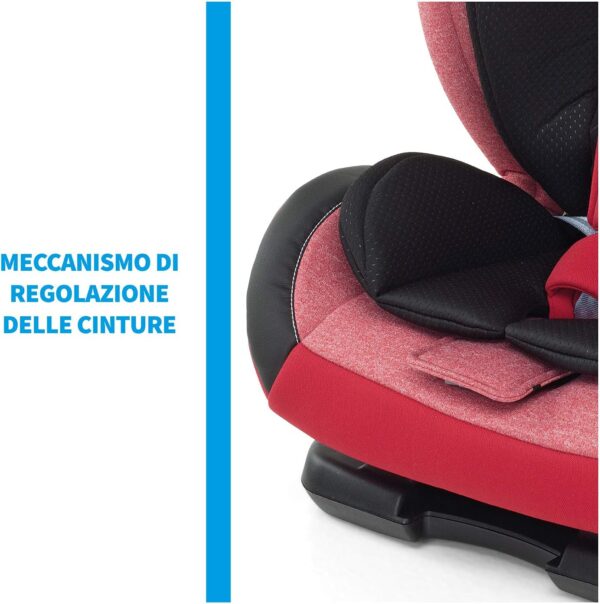 Foppapedretti Re-Klino Seggiolino Auto senza IsoFix, Gruppo 1/2/3 (9-36 Kg), per Bambini da 9 Mesi a 12 Anni circa, Cherry