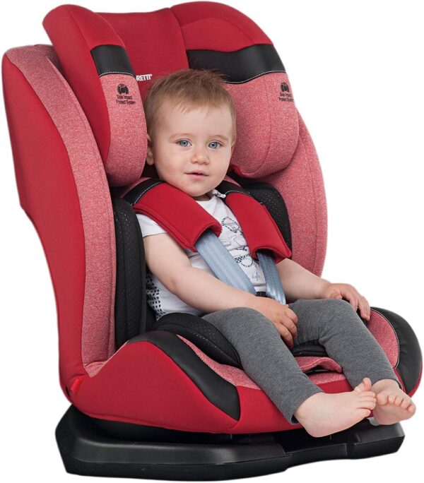 Foppapedretti Re-Klino Seggiolino Auto senza IsoFix, Gruppo 1/2/3 (9-36 Kg), per Bambini da 9 Mesi a 12 Anni circa, Cherry