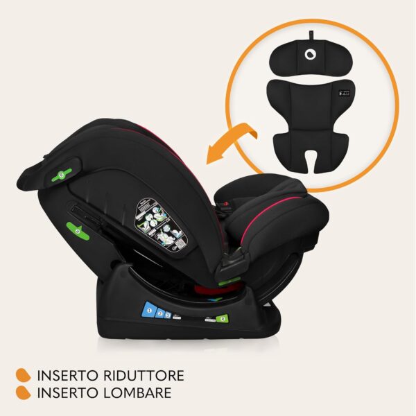 LIONELO ARRT I-SIZE Seggiolino Auto per Bambini 40-150 cm, Montaggio con Cinture di Sicurezza, Poggiatesta e Schienale Regolabili, Inserto Riduttore e Linguinale, Norma R129 i-Size